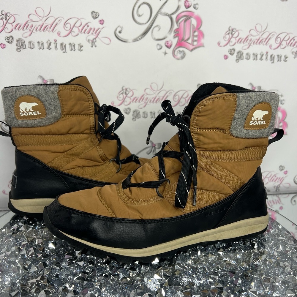Sorel Whitney ankle boots waterproof winter snow brown caramel classic warm